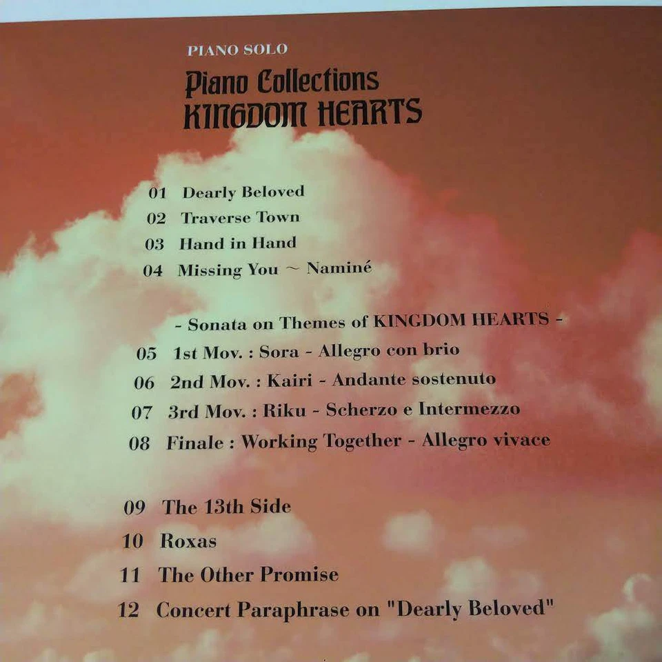 Piano Collections Kingdom Hearts Score - MUSIC BOOK NEW - Image 2 of 3