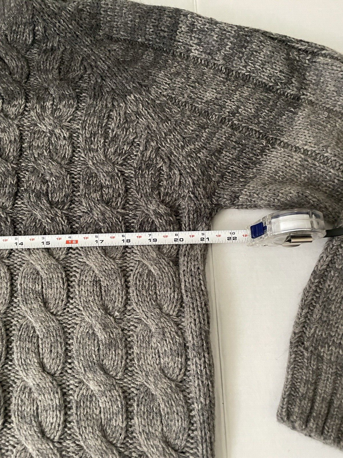 Weatherproof Gray Pullover Cable-knit Sweater Moc… - image 9