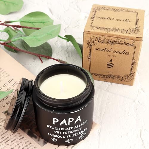 Bougie Parfumée Humour Pour Papa - Lavande - Cire De Soja - Cadeau Père Noël, Anniversaire, Fête Des Pères