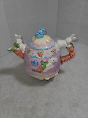 Easter Egg Bunny Rabbit Blue Bird Novelty Teapot | eBay