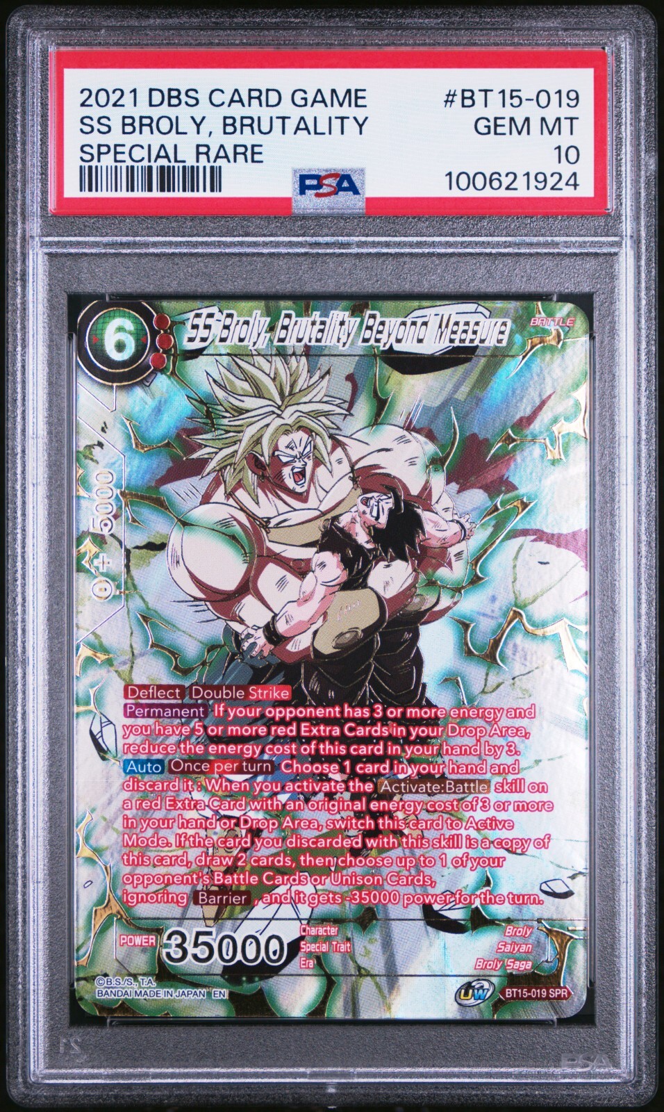 PSA 10 Dragon Ball Super Card SPR SS Broly Brutality Beyond Measure DBS GEM MINT