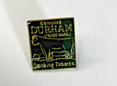 Vintage Hat Pin Durham Smoking Tobacco Black & Gold Collectable Pinback