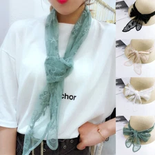 Lace Flower Hijab Scarf Headscarf Shawl Scarfs All-match Transparent Gauze Wra ☾
