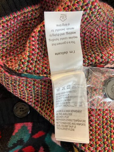 NEW FARM RIO Crazy Mix Jacquard V Neck Oversized Cardigan Sz S/M - Multicolor - Picture 8 of 9