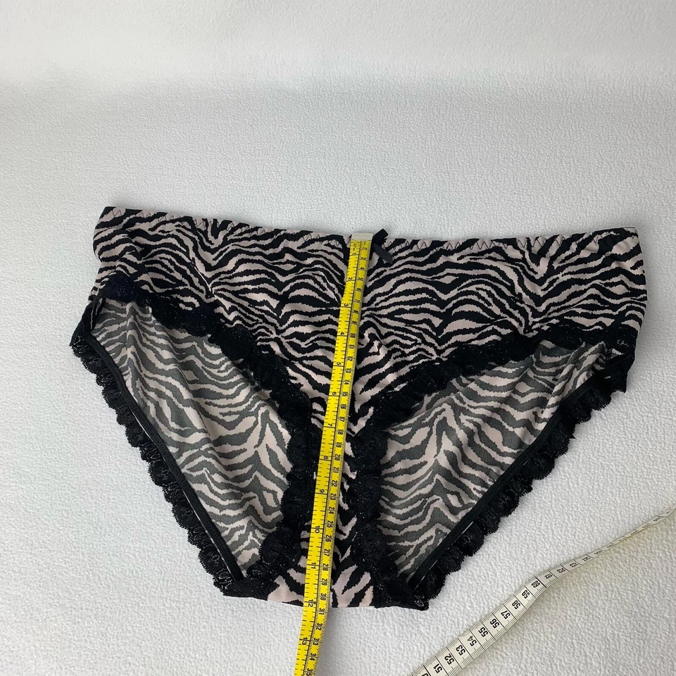 Frederick's of Hollywood Plus 3X Bragas Cherie Animal Estampado Cebra Negro Tostado Nuevas con Etiquetas Foto 3 de 4