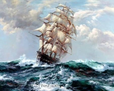 Sea voyage Ship seascape Oil painting Wall Art HD Giclee Printed on canvas P110
