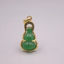 GP Heating Jade Pendant For Women Green Small Gourd Lucky Pendant Gift