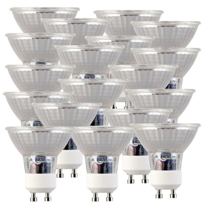 Luminea GU10 Tageslicht: 18er-Set LED-Spotlights, Glasgehäuse, GU10, 3 W, 250 lm