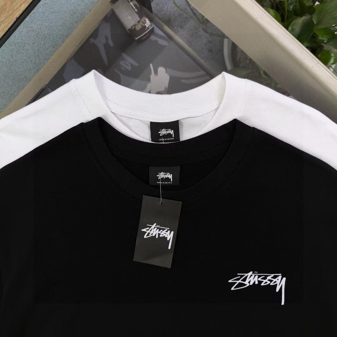stussy- Pink beach letter logo print casual couple loose