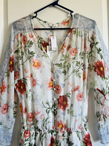 NWT $378 JOIE Kiora Silk Floral Romper Sz Small Beach Resort Tropical Jumpsuit - Picture 4 of 14