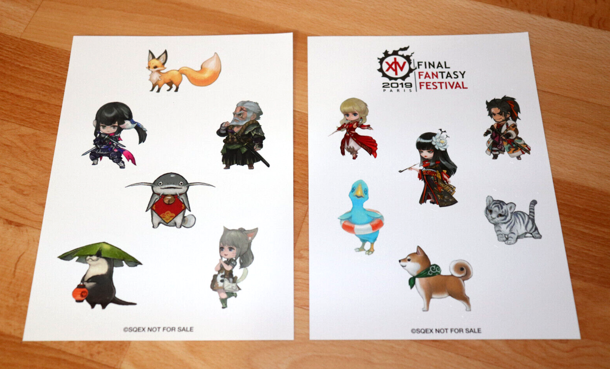 FINAL FANTASY XIV FAN FESTIVAL 2019 Paris Promo Rare Sticker Set
