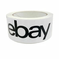4 Rolls - 2" x 75 Yards Black - Official eBay Branded Packaging Tape Multi-Pack
