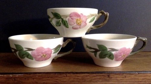 Lot of 3 Franciscan Desert Rose Coffee Tea Cups Excellent