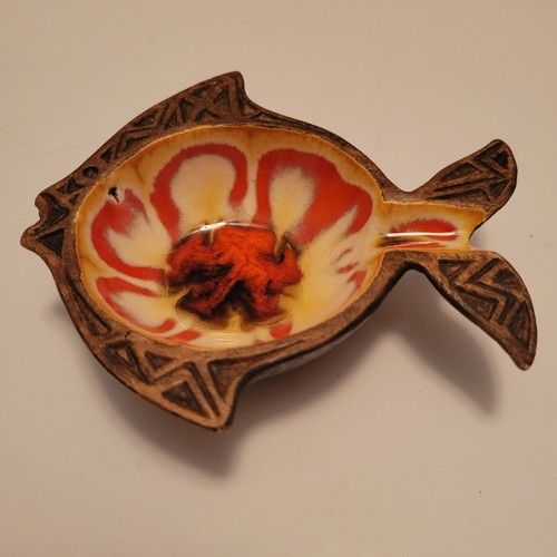 Vintage Treasure Craft Lava Glazed 3.5'' Fish Ashtray Compton California USA - Picture 2 of 10