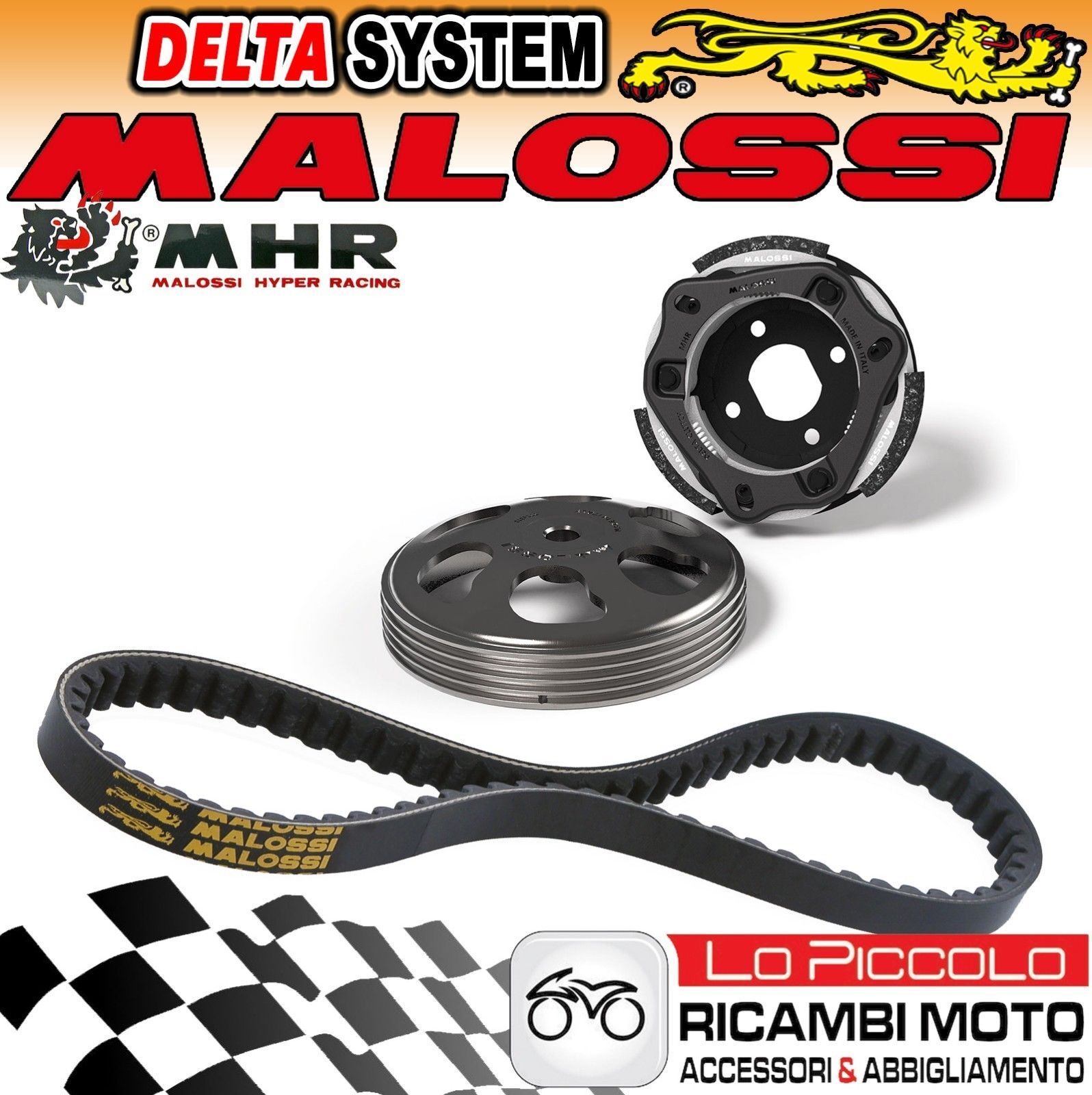 Clutch Bell MHR Delta Max 48% OFF System + MALOSSI Yesterday Superior 5 Belt Malaguti