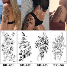 Tattoo Stickers Temporary Tattoo Sketch Rose Flower Tattoo Sticker Long Lastin  