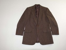 Hart Schaffner Marx Men's Tweed Herringbone Sport Coat Size 42 Regular Brown