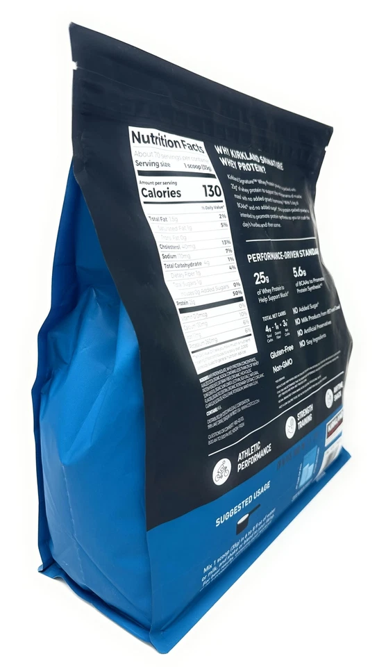 Kirkland Signature Whey 25 g de proteína, 1 g de azúcar, 5,6 g de BCAA, unas 70 porciones cremosas Foto 4 de 4