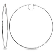 Sterling Silver 2x80mm Polished Round Extra Large Hoop Earrings