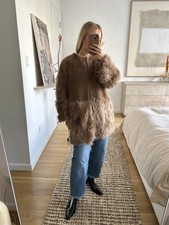Mango Premium Beige Fur Coat Size Small