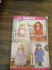 Butterick pattern 5864 for 18 inch doll clothes uncut