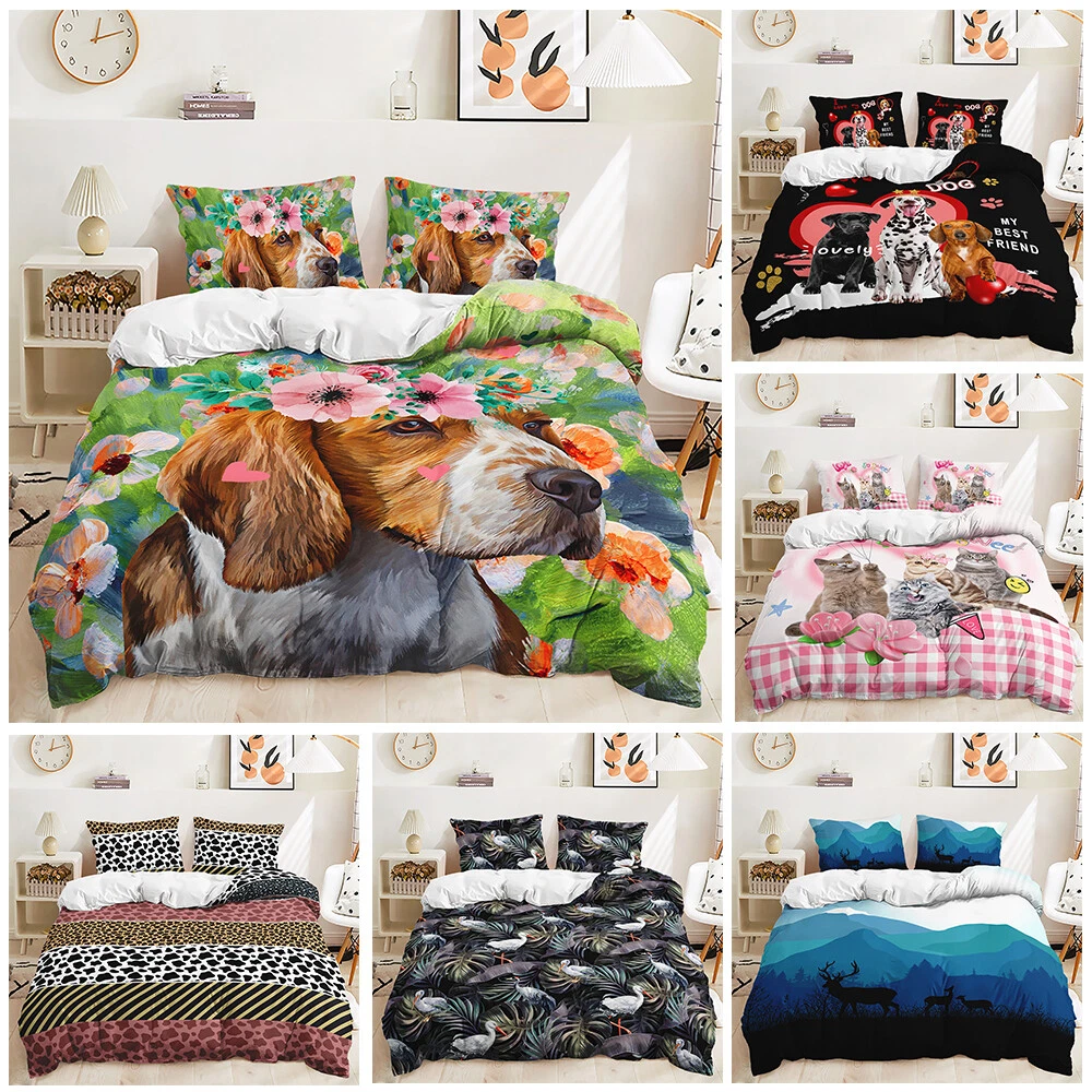Lovely Pets Animal Print Leopard Print Dog lovers Gift Quilt Duvet