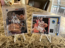 Stephen Curry Magicians # 098/999 & Jordan Poole NBA Hoops Premium Stock Base RC