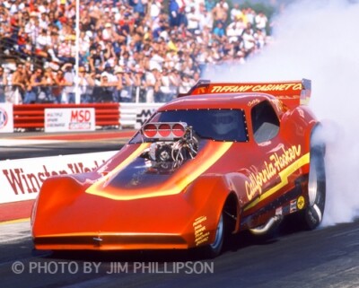 FUNNY CAR PHOTO CALIFORNIA HOOKER DRAG RACING POMONA RACEWAY 1986