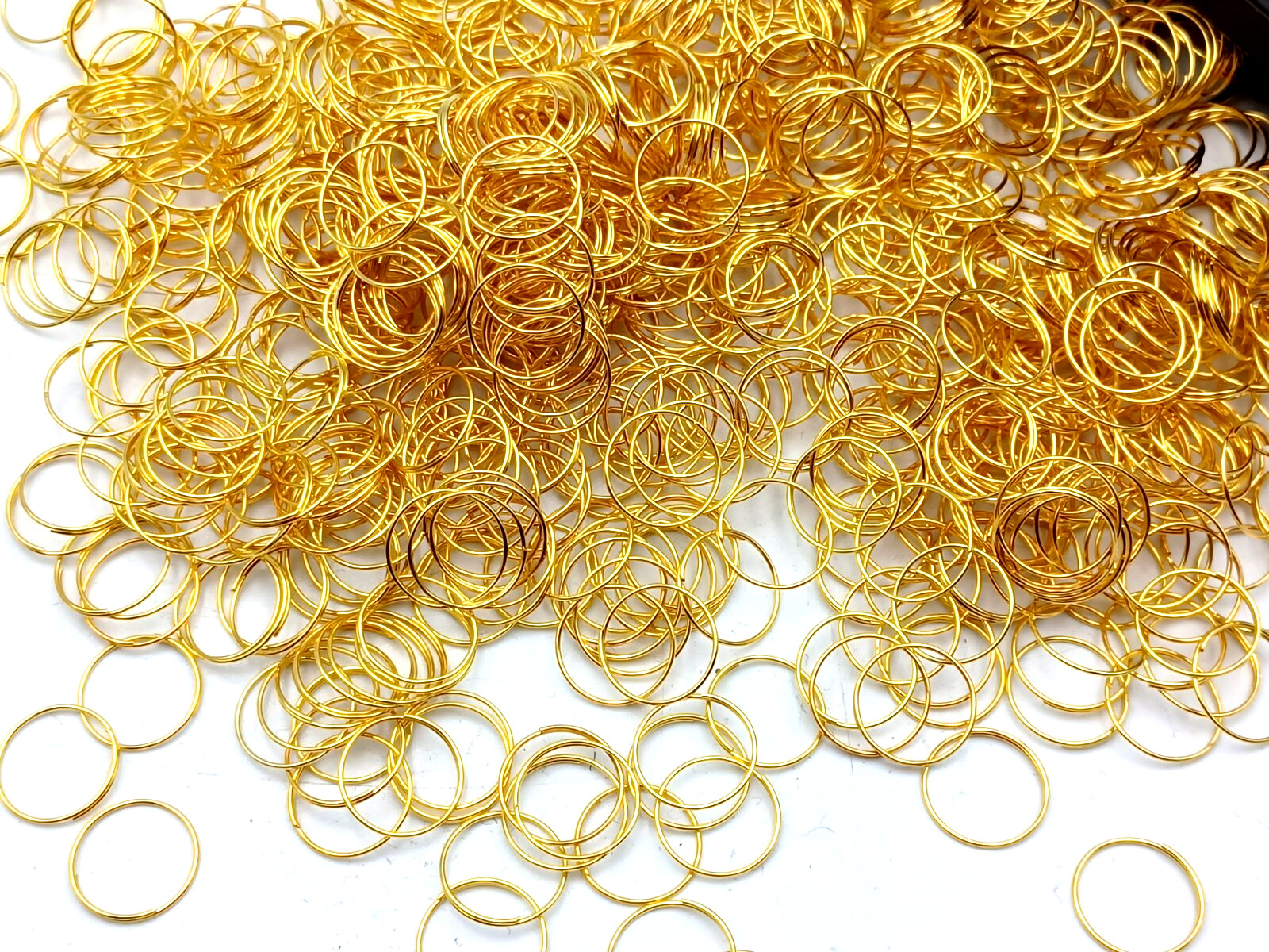 Brass coloured rings 11mm Chandelier crystal connectors bag of 250 rings