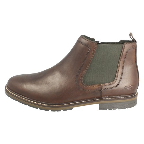 Mens Rieker '13757' Brown Leather Chelsea Boot With Zip - Picture 11 of 18