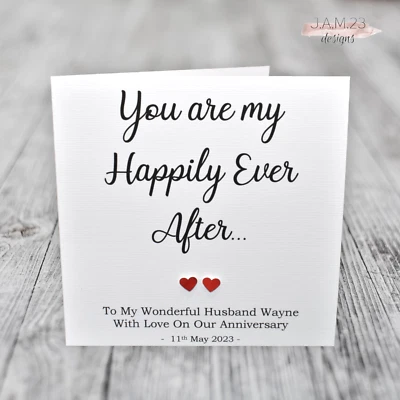 J.A.M. 23 DESIGNS Personalised Anniversary Card Boyfriend Fiancé Husband Wife Girlfriend Fiancée