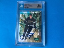 Joe Nieuwendyk 1995-96 Parkhurst International Signed Auto Beckett SLABBED BAS