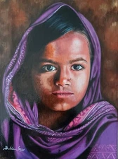 Dipinto originale.IL VELO VIOLA.  Olio su tela