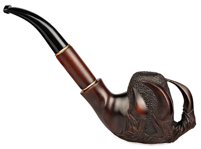 filtered tobacco pipe Rustic Cherrywood with 9mm Filter 5.5" Hansratic German-made brair pipes found
