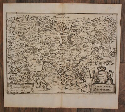 Original Kupferstichkarte ''Transylvania Sibenburgen'' o.J. Euopa Geografie sf