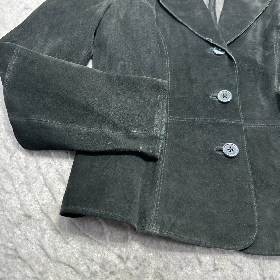 Jaqueta FieldGear Couro Camurça Gola Preta Feminina Tamanho Pequeno P - Imagem 2 de 4