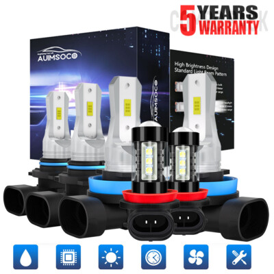 For Toyota Sienna LE Van 4-Door 2011-2020 White LED Headlight Fog Light Bulb Kit