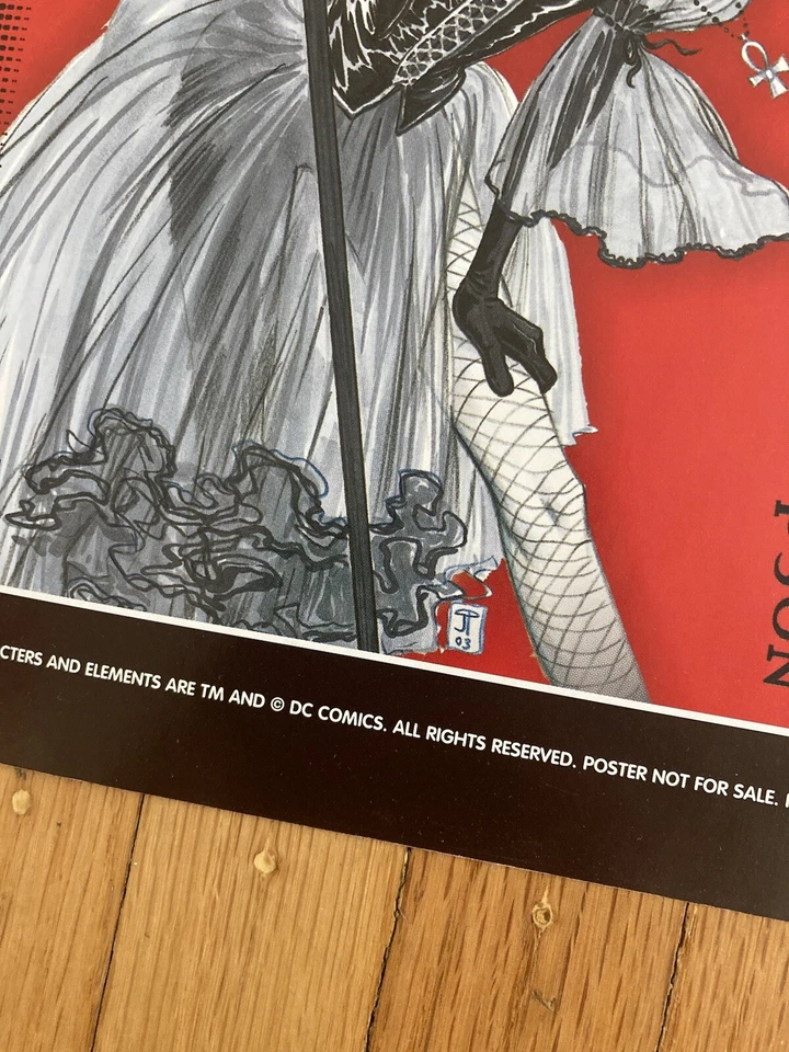 Póster promocional de la estatua manga de la muerte DC Sandman Neil Gaiman Vertigo raro 34x11 Foto 4 de 4