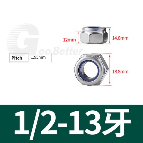 A2 Stainless Steel Nylon Insert Hex Lock Nuts 4# 6# 8# 10# 1/4-20 5/16" 3/8" UNC - Picture 16 of 16