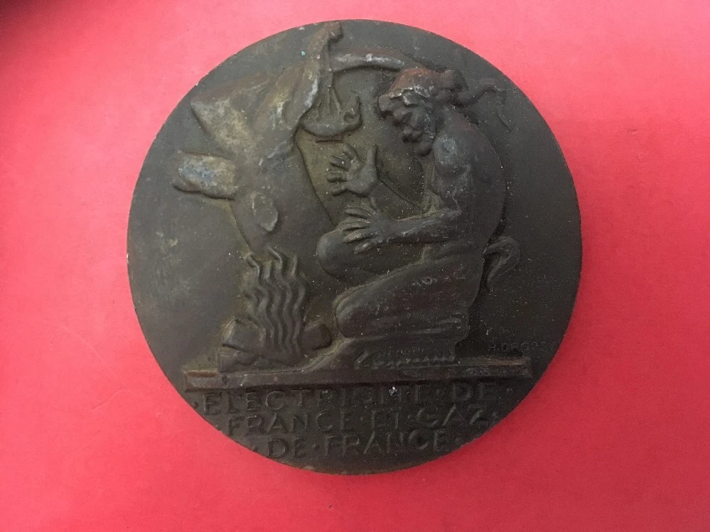 France Medal Électricité de France et gaz de France Silvered bronze