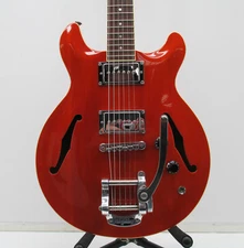 Hamer NEWPORT PRO Custom 6-String Semi-Hollow Electric Guitar RUBY RED + Gig Bag