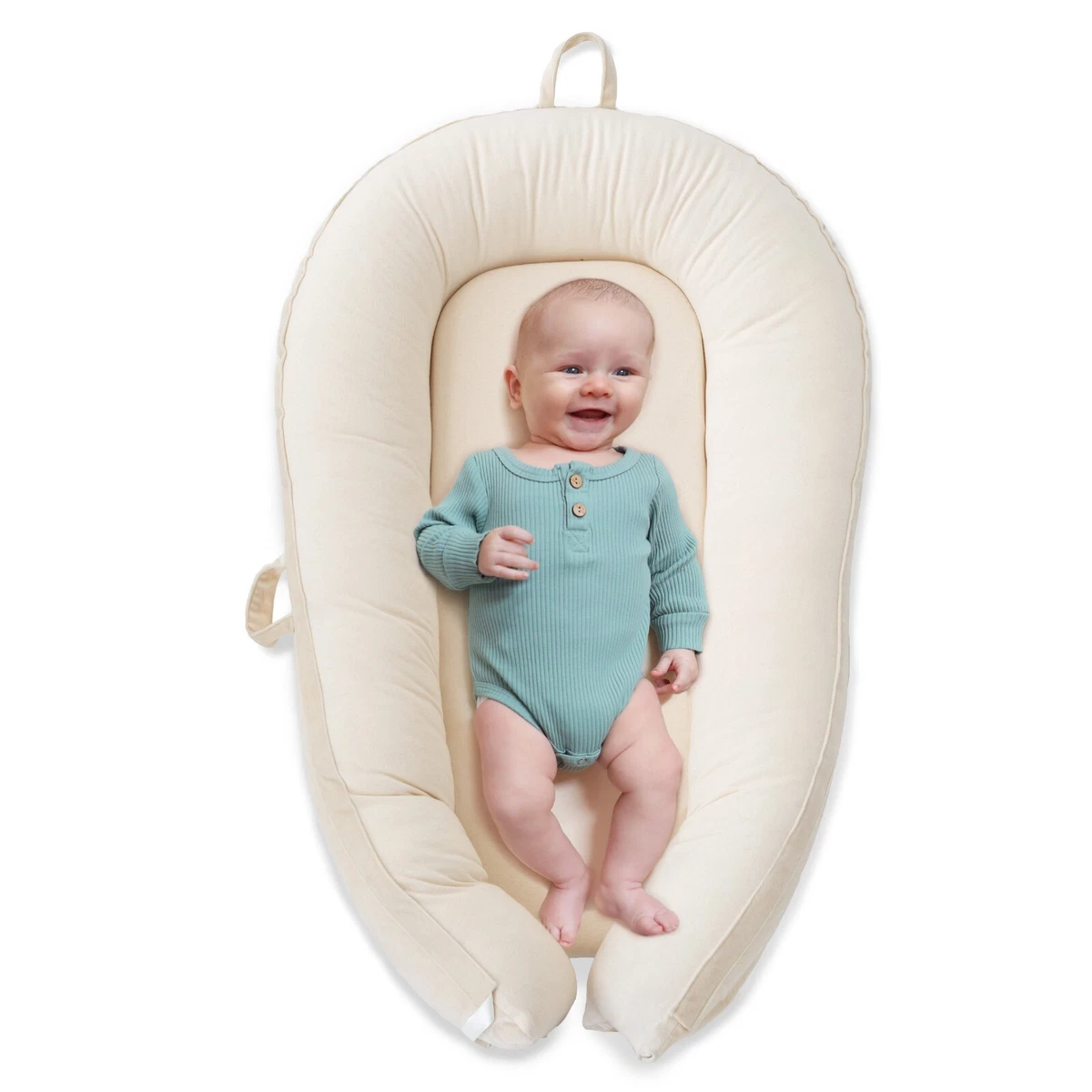 PharMeDoc Breathable Organic Cotton & Velour Baby Lounger Nest Soft Bassinet