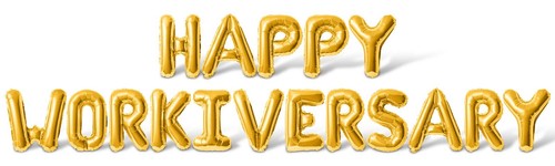 HAPPY WORKIVERSARY Letter Balloon Banner - Work Anniversary Party ...