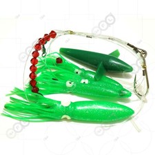 DAISY CHAIN BAIT RIG BULB SQUID BIRD OFFSHORE TROLLING TUNA Lures Green