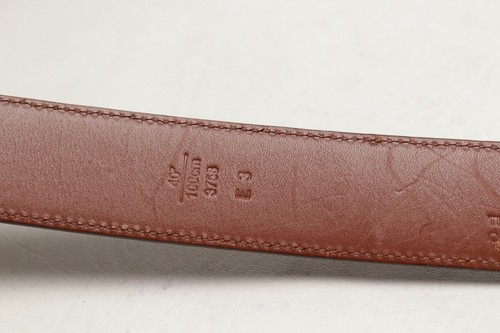 Cinturón de vestir Coach 3758 para hombre 40 marrón cuero de becerro texturizado hebilla cromada - Imagen 11 de 11