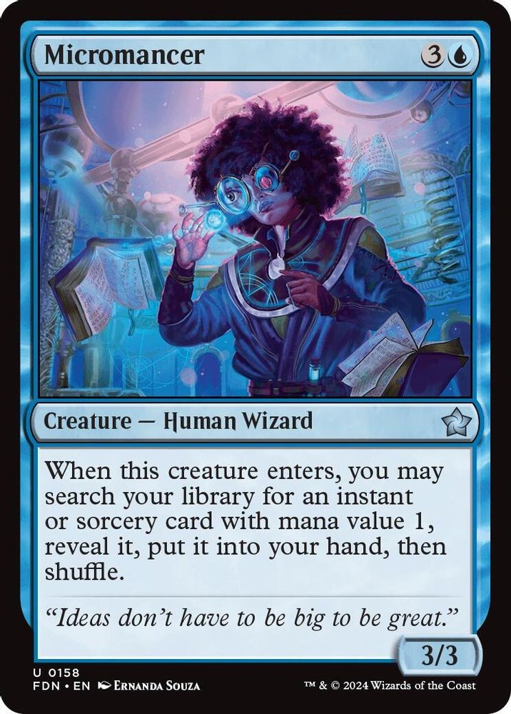 2024 Magic: The Gathering: Foundations - Micromancer (#158, Uncommon, Near Mint)