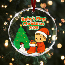 Baby  S First Christmas Ornament 2025 for Boy or Girl, My First Christmas 1St Kee