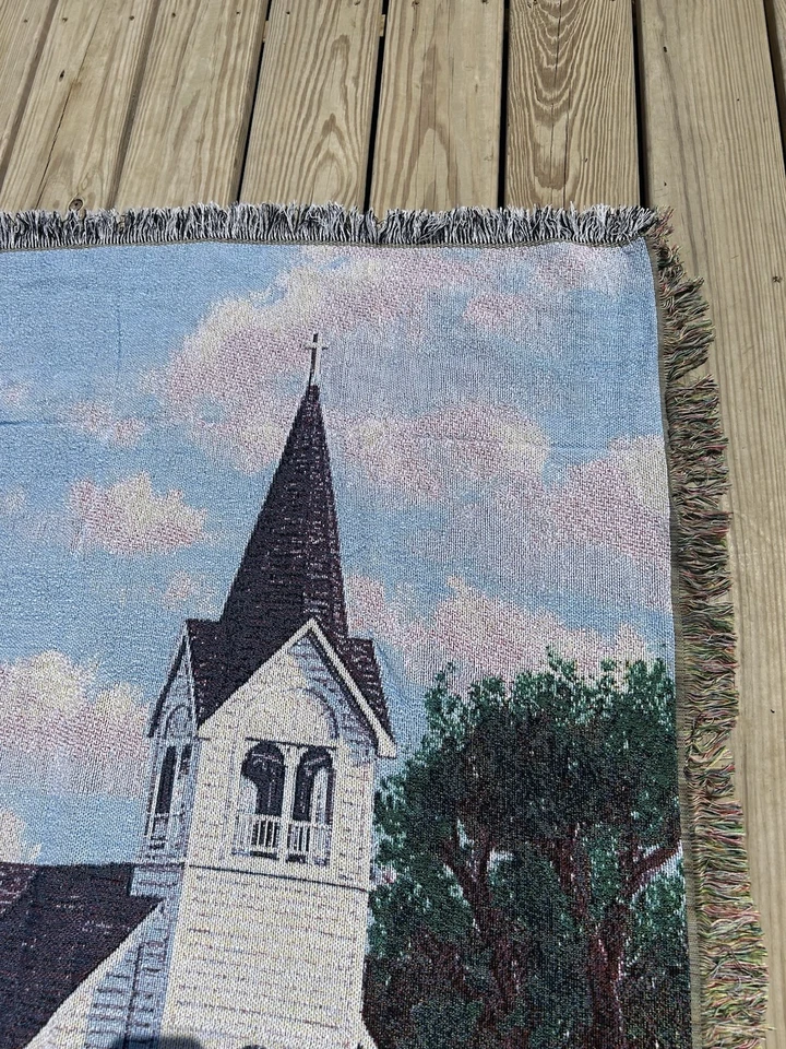 Manta acolchada religiosa For God So Loved The World Juan 3:16 60x47 pulgadas Foto 4 de 4