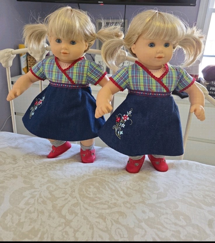 15" American Girl Doll Bitty Baby Twins Blond Hair Blue Eyes