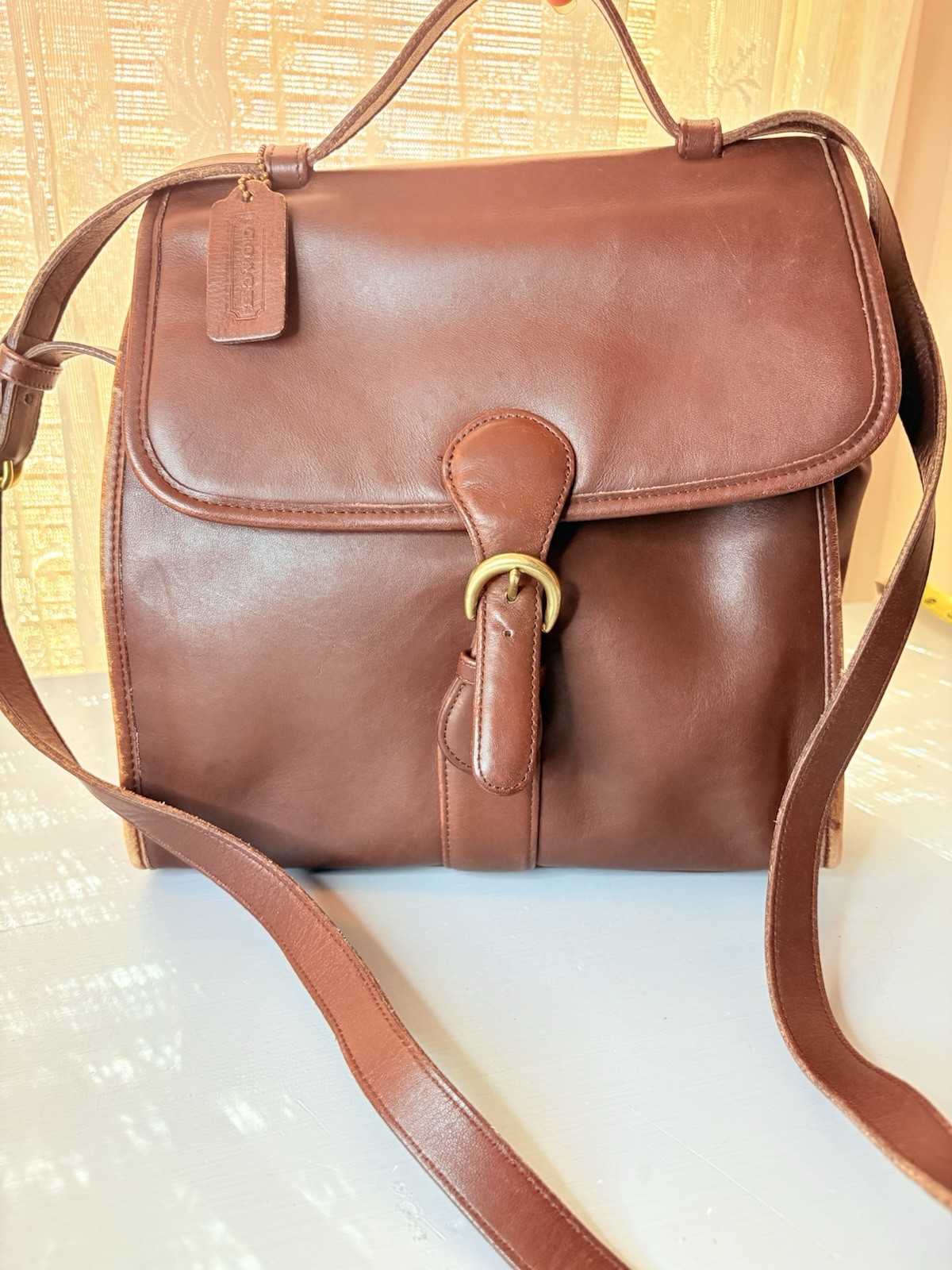 Vintage COACH Brown Leather, Soft Kelly Shoulder/Crossbody Bag, 4191 90s USA